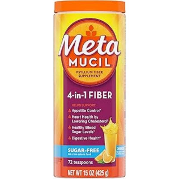 Metamucil 4-in-1 Psyllium Husk Fiber Supplement.