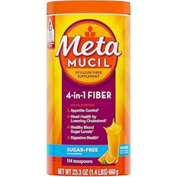 Metamucil 4-in-1 Psyllium Husk Fiber Supplement.