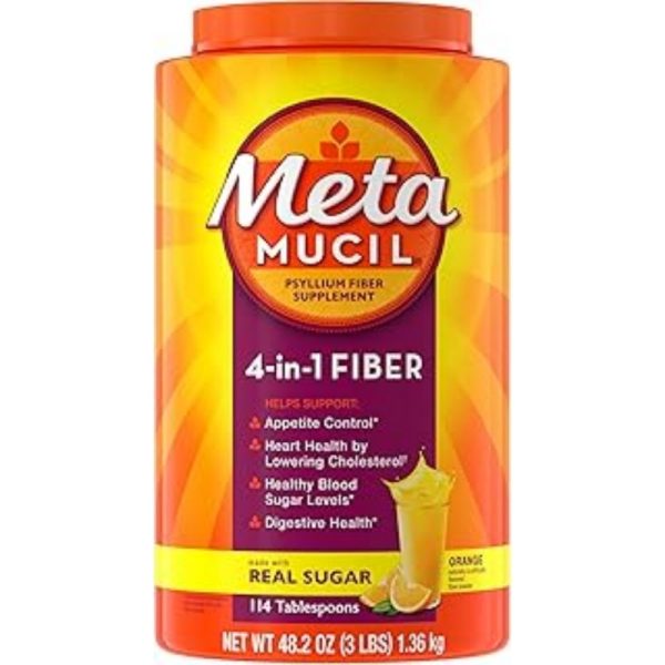 Metamucil 4-in-1 Psyllium Husk Fiber Supplement.